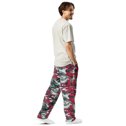 American M81 Firefighter Red CAMO Wide-leg joggers - Joggers