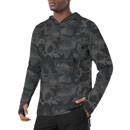 American M81 Night CAMO Mens Sunscreen Sports Hoodie With Thumb Holes - S / White - Hoodies