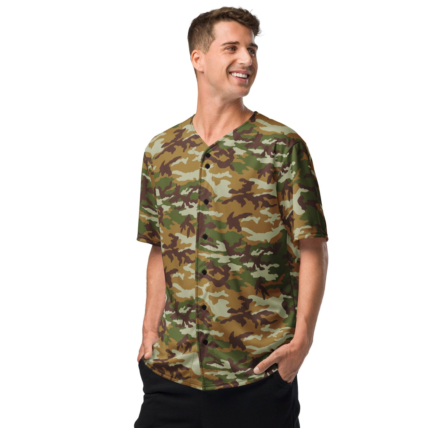 American M81 Olive Brush Woodland CAMO baseball jersey - Baseball Jerseys