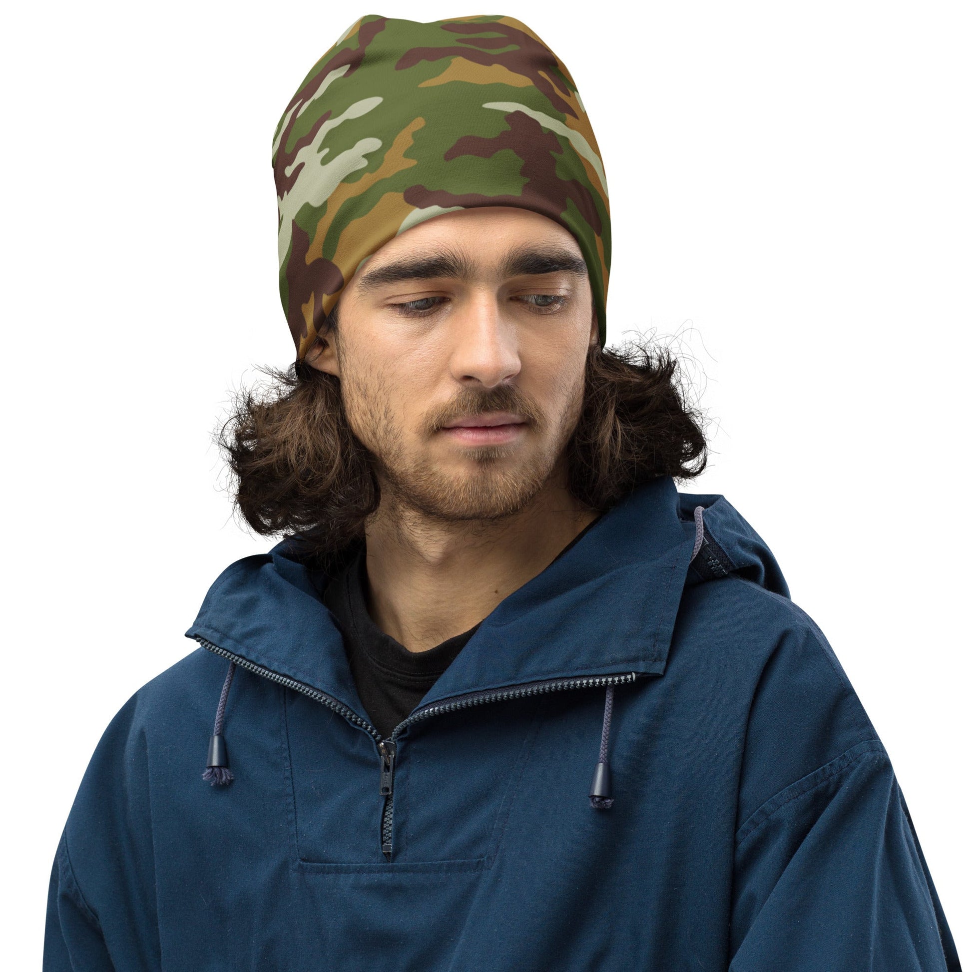 American M81 Olive Brush Woodland CAMO Beanie - Beanies