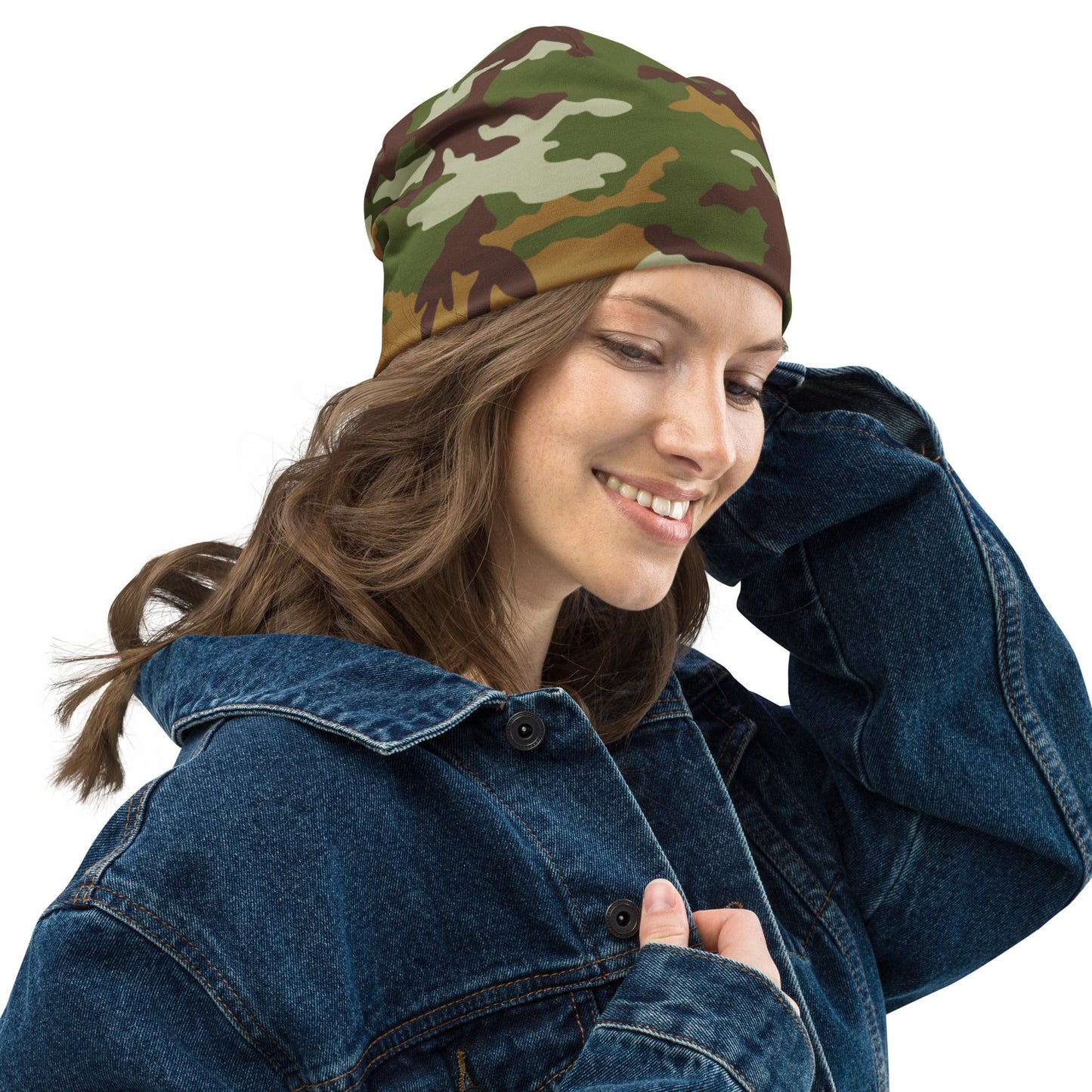 American M81 Olive Brush Woodland CAMO Beanie - Beanies