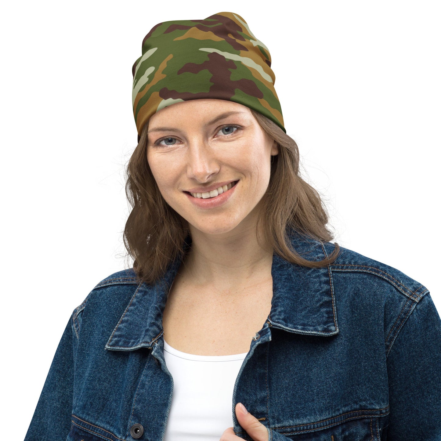 American M81 Olive Brush Woodland CAMO Beanie - Beanies