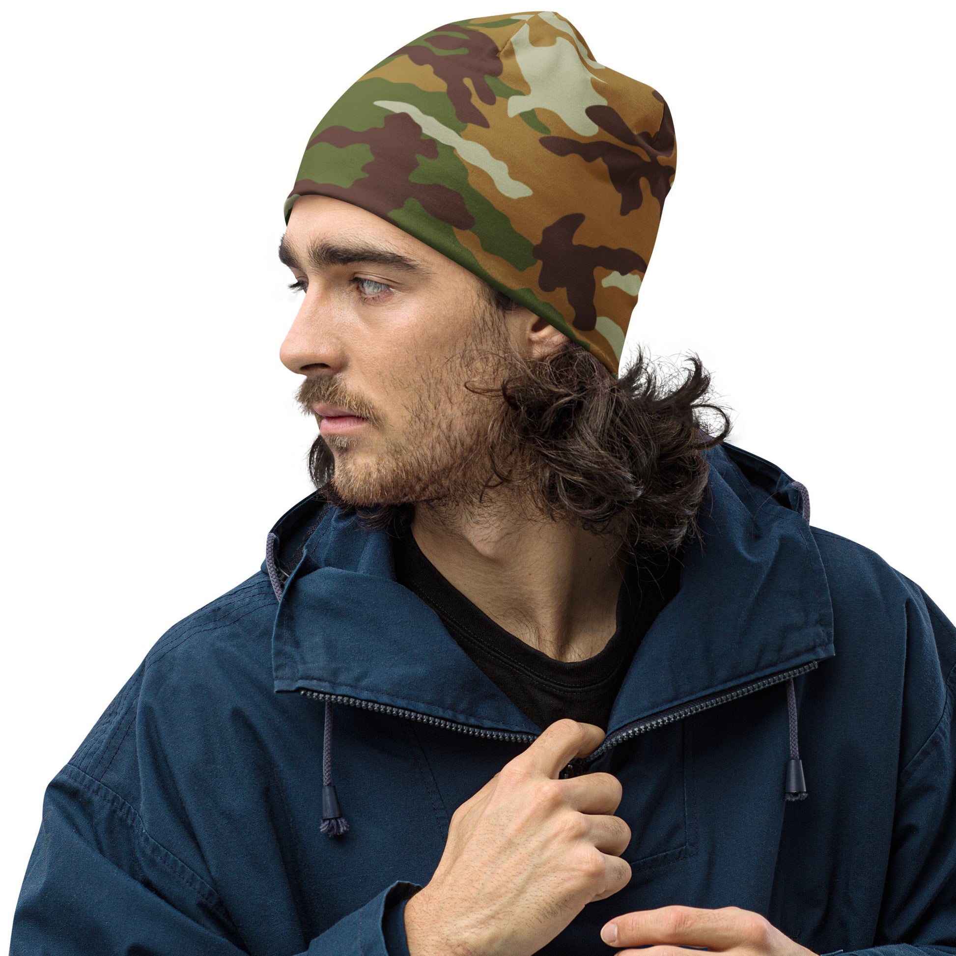 American M81 Olive Brush Woodland CAMO Beanie - S - Beanies