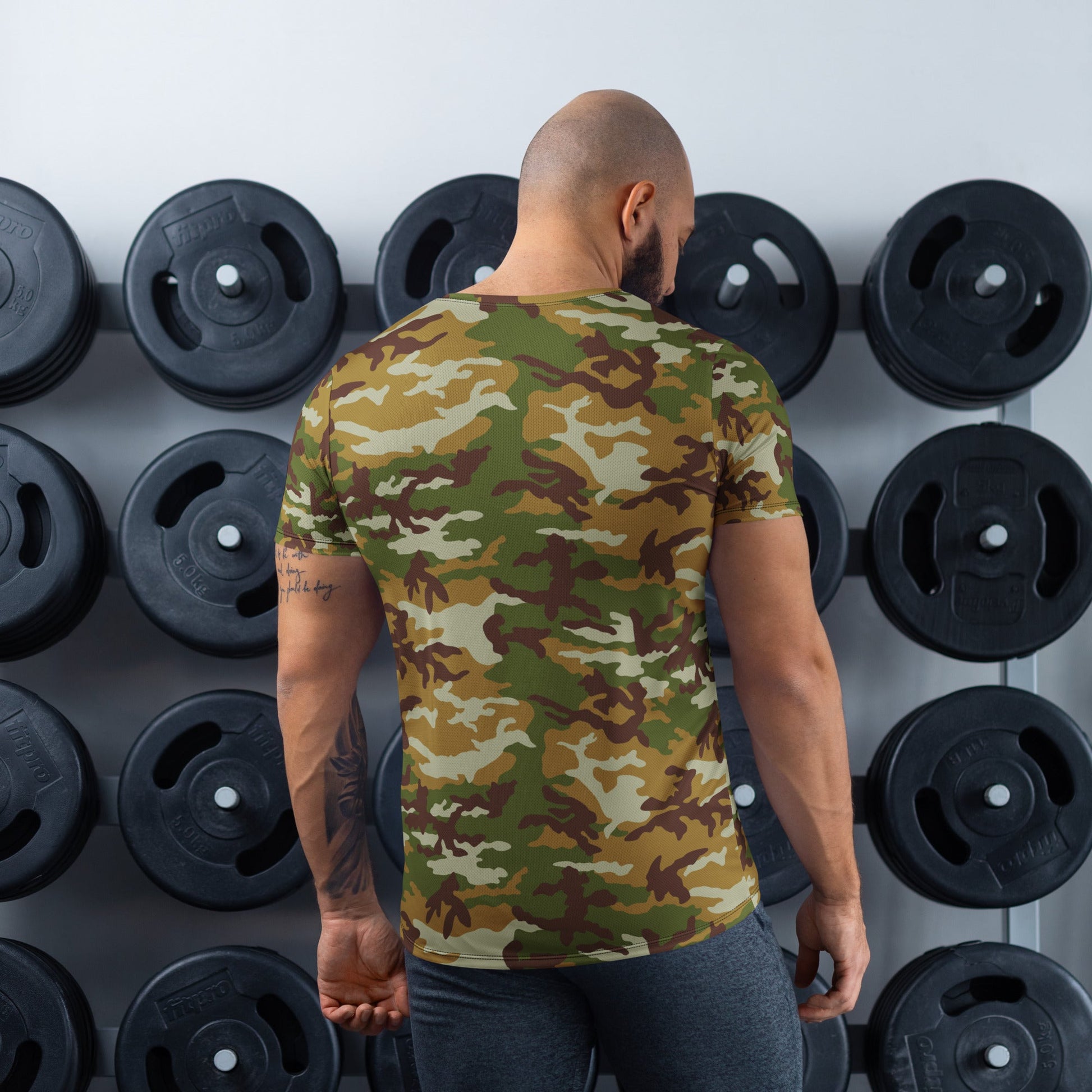 American M81 Olive Brush Woodland CAMO Mens Athletic T-Shirt