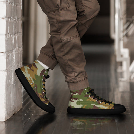 Classic M81 Olive Brush Woodland CAMO Mens High-Top Canvas Shoes - 5