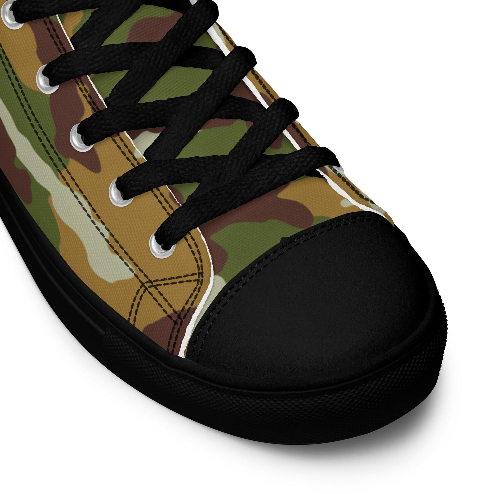 American M81 Olive Brush Woodland CAMO Mens high top canvas shoes - High Top Canvas Shoes
