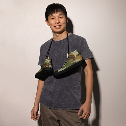 American M81 Olive Brush Woodland CAMO Mens high top canvas shoes - High Top Canvas Shoes