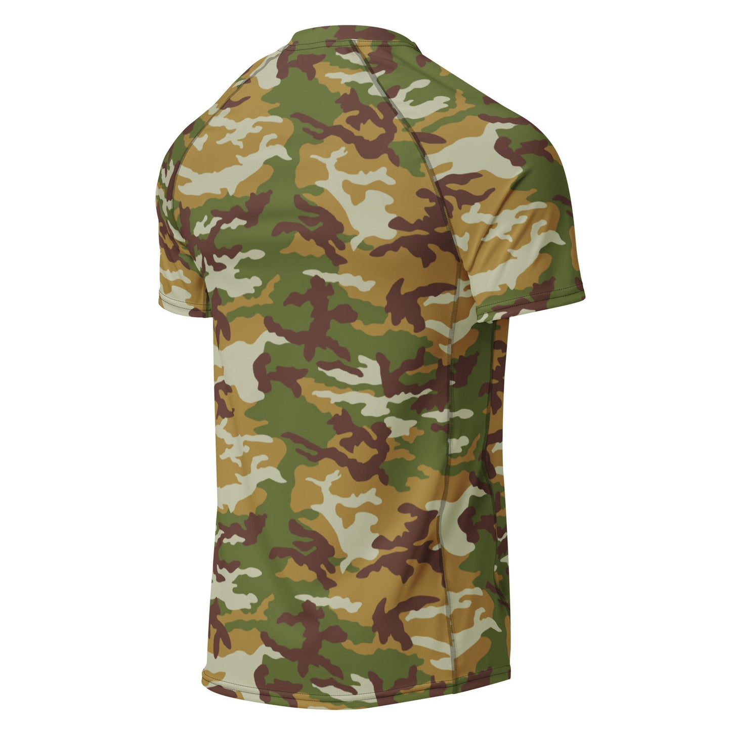 American M81 Olive Brush Woodland CAMO Mens Short-Sleeve Rash Guard