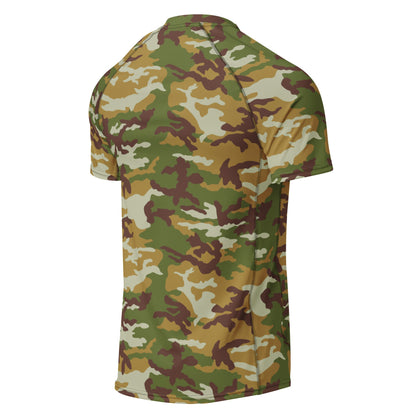 American M81 Olive Brush Woodland CAMO Mens Short-Sleeve Rash Guard