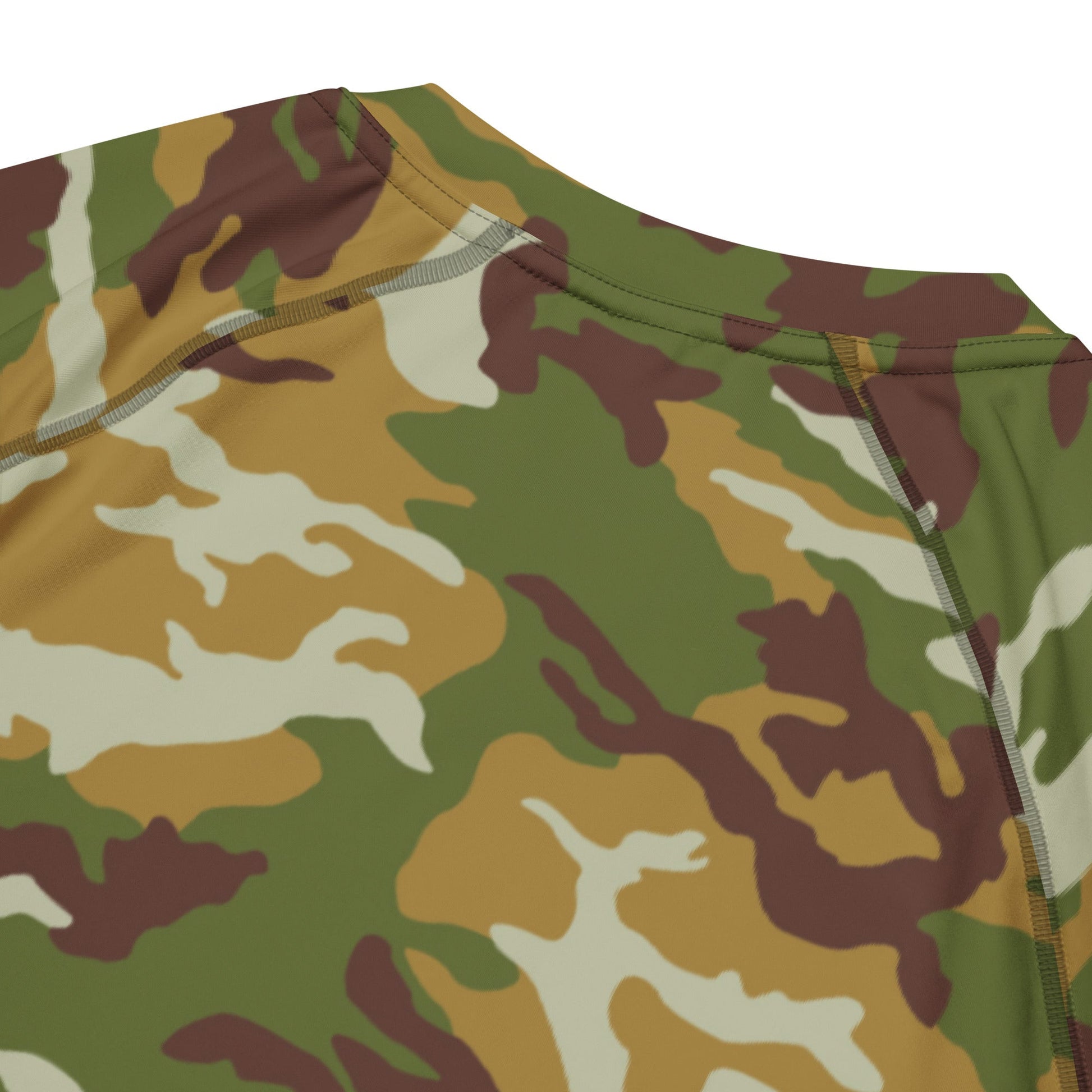 American M81 Olive Brush Woodland CAMO Mens Short-Sleeve Rash Guard