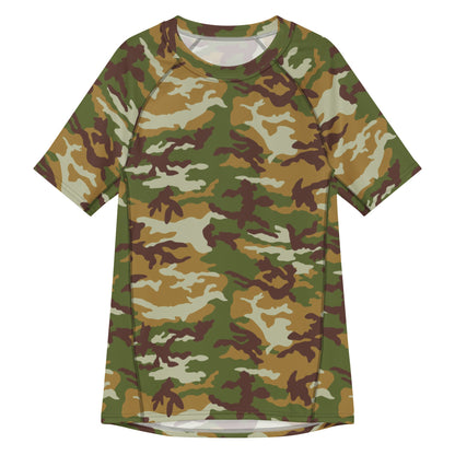 American M81 Olive Brush Woodland CAMO Mens Short-Sleeve Rash Guard
