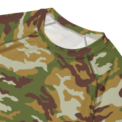 American M81 Olive Brush Woodland CAMO Mens Short-Sleeve Rash Guard