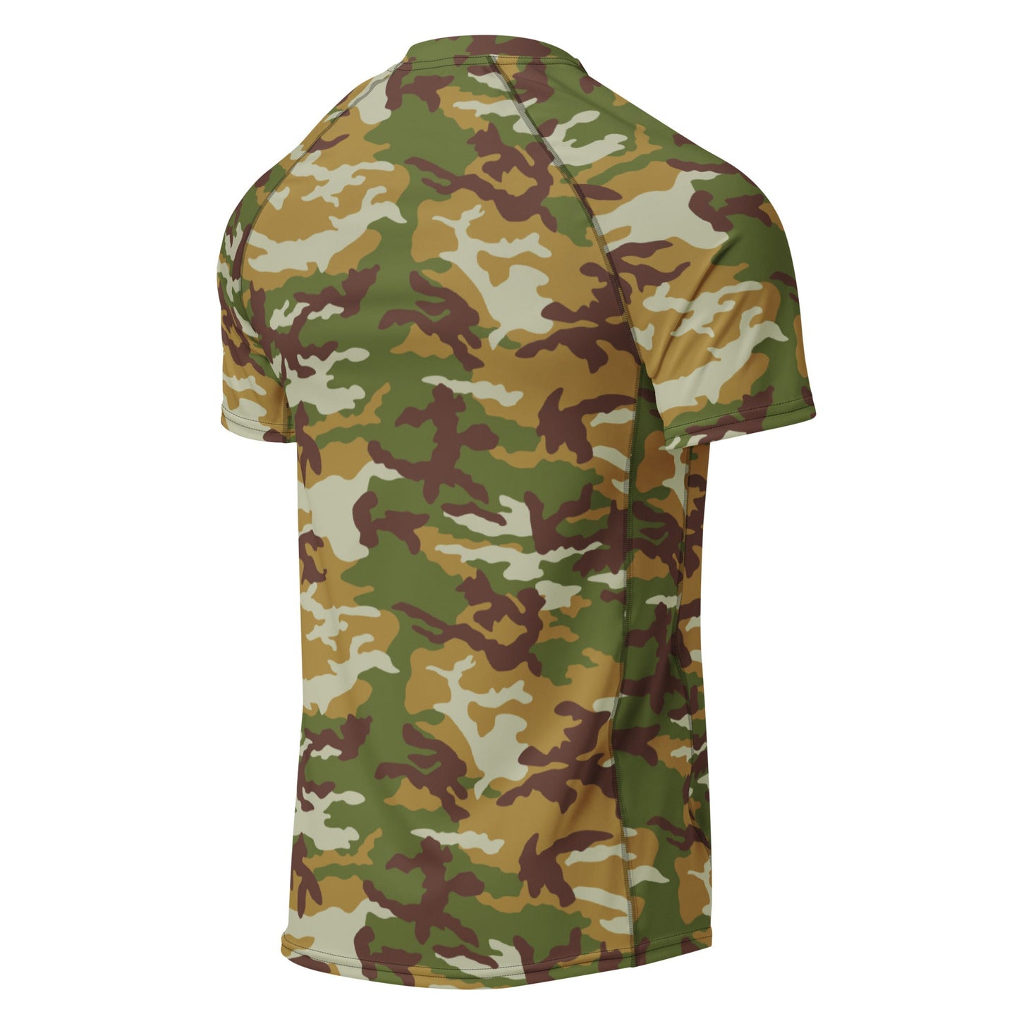 American M81 Olive Brush Woodland CAMO Mens Short-Sleeve Rash Guard