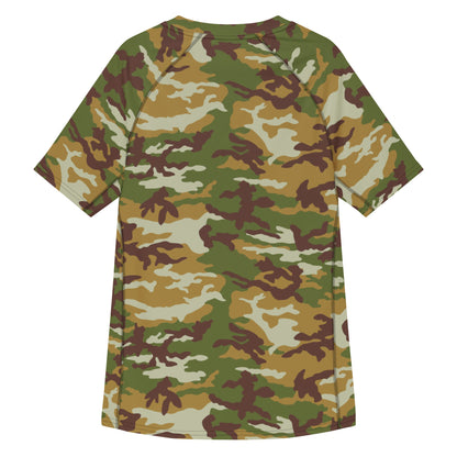 American M81 Olive Brush Woodland CAMO Mens Short-Sleeve Rash Guard