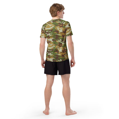 American M81 Olive Brush Woodland CAMO Mens Short-Sleeve Rash Guard
