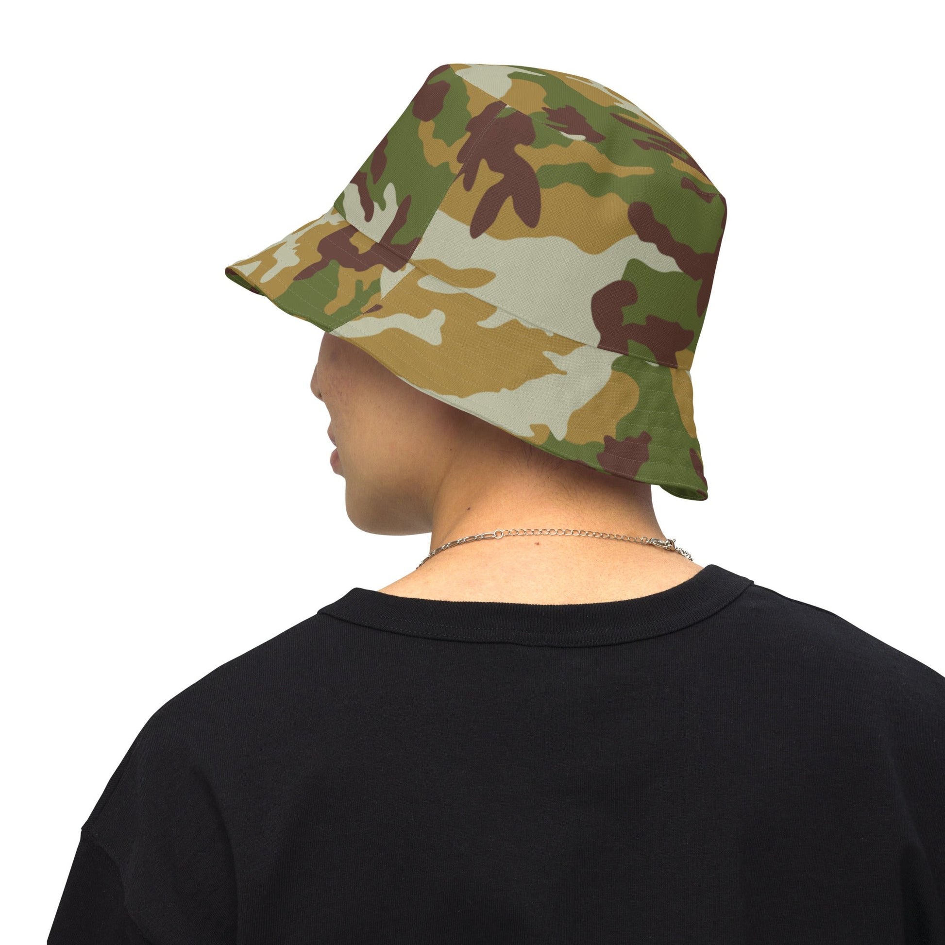 American M81 Olive Brush Woodland CAMO Reversible bucket hat - XS - Bucket Hats