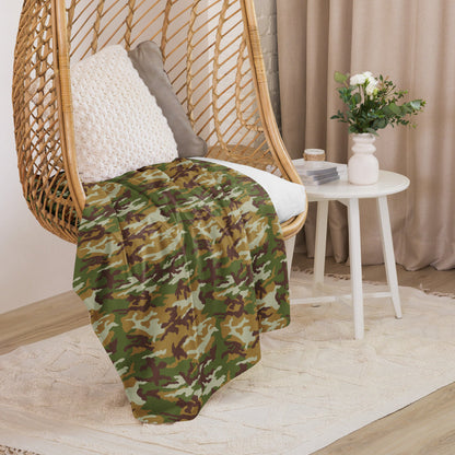 American M81 Olive Brush Woodland CAMO Sherpa blanket - Blankets