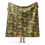 American M81 Olive Brush Woodland CAMO Sherpa Blanket - 60″×80″