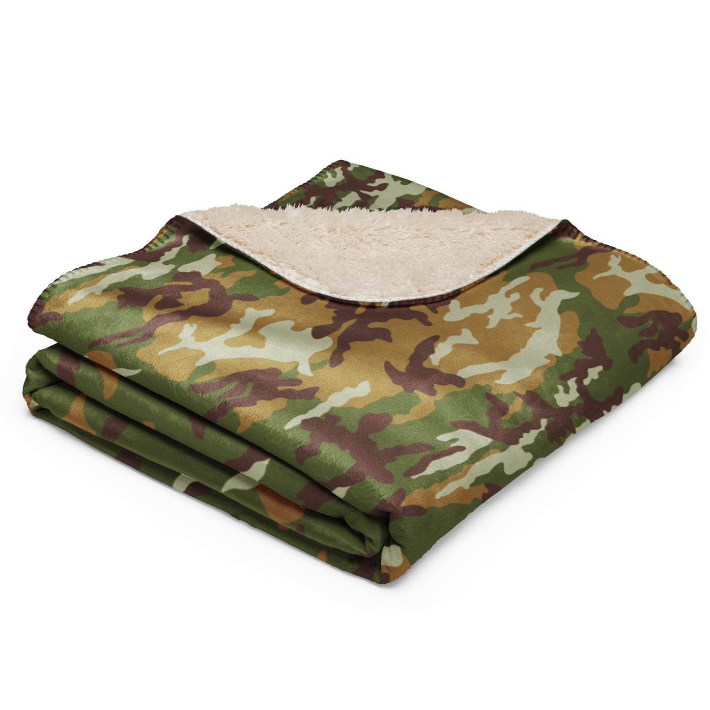 American M81 Olive Brush Woodland CAMO Sherpa blanket - Blankets