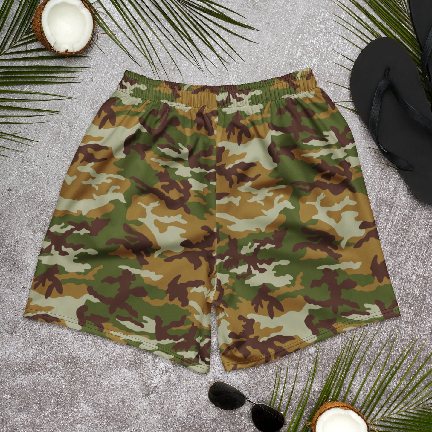 American M81 Olive Brush Woodland CAMO Unisex Athletic Long Shorts