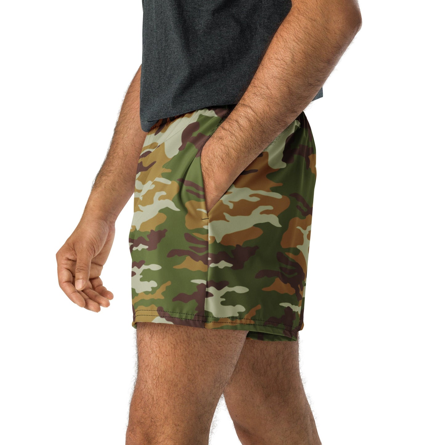 American M81 Olive Brush Woodland CAMO Unisex Athletic Shorts - XS