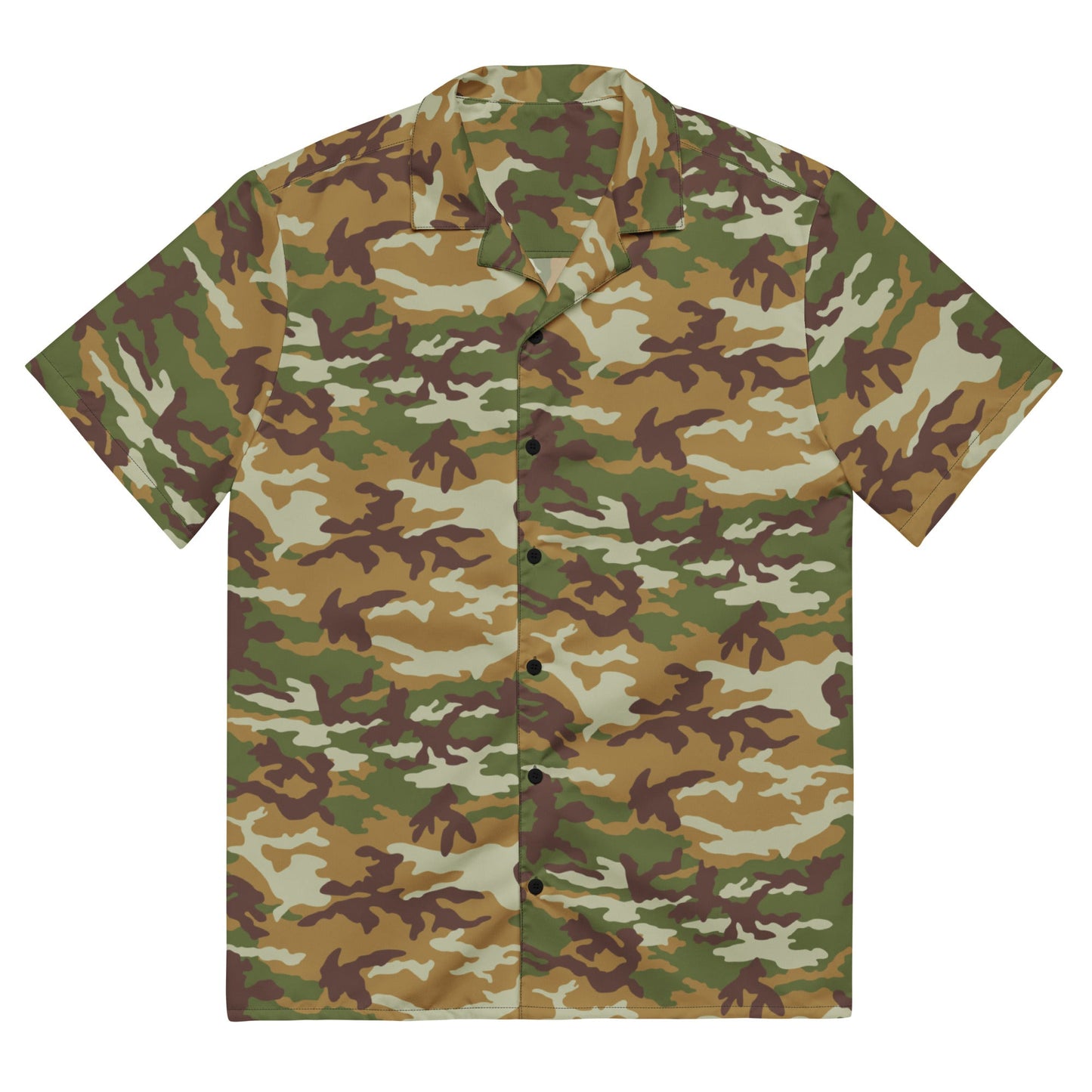 American M81 Olive Brush Woodland CAMO Unisex Short-Sleeve Button Shirt - 2XS