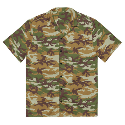 American M81 Olive Brush Woodland CAMO Unisex Short-Sleeve Button Shirt - 2XS