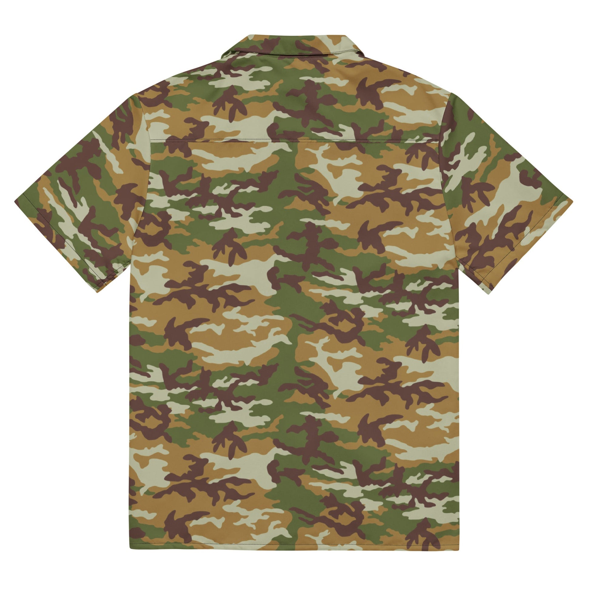 American M81 Olive Brush Woodland CAMO Unisex Short-Sleeve Button Shirt