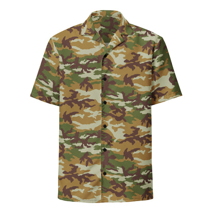American M81 Olive Brush Woodland CAMO Unisex Short-Sleeve Button Shirt