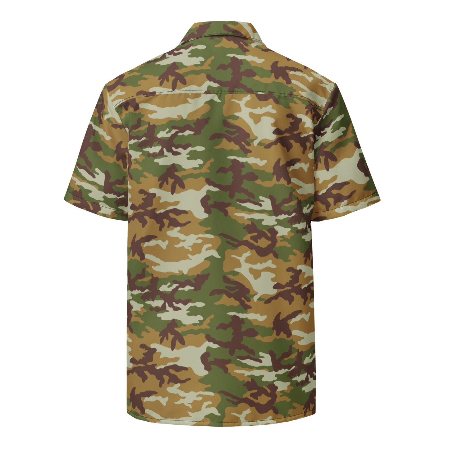 American M81 Olive Brush Woodland CAMO Unisex Short-Sleeve Button Shirt