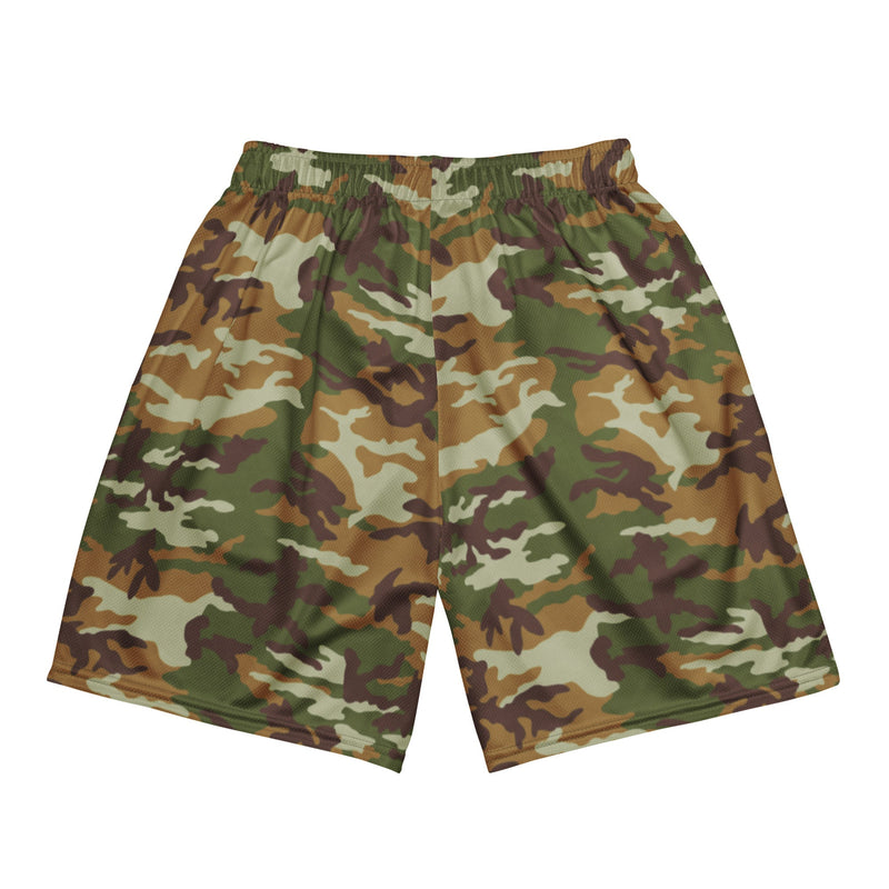 Classic M81 Olive Brush Woodland CAMO Unisex Mesh Shorts