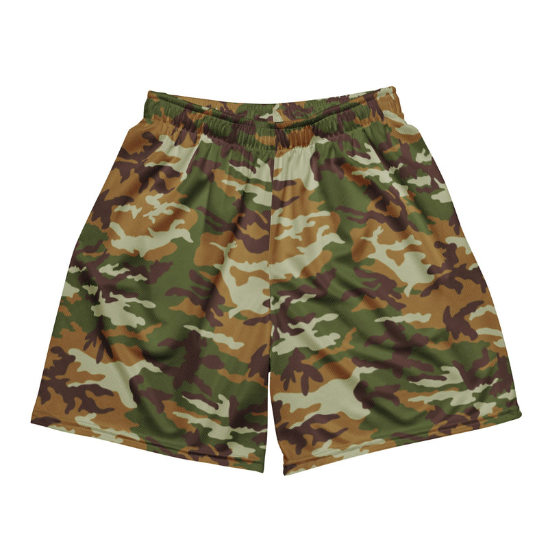Classic M81 Olive Brush Woodland CAMO Unisex Mesh Shorts - 2XS