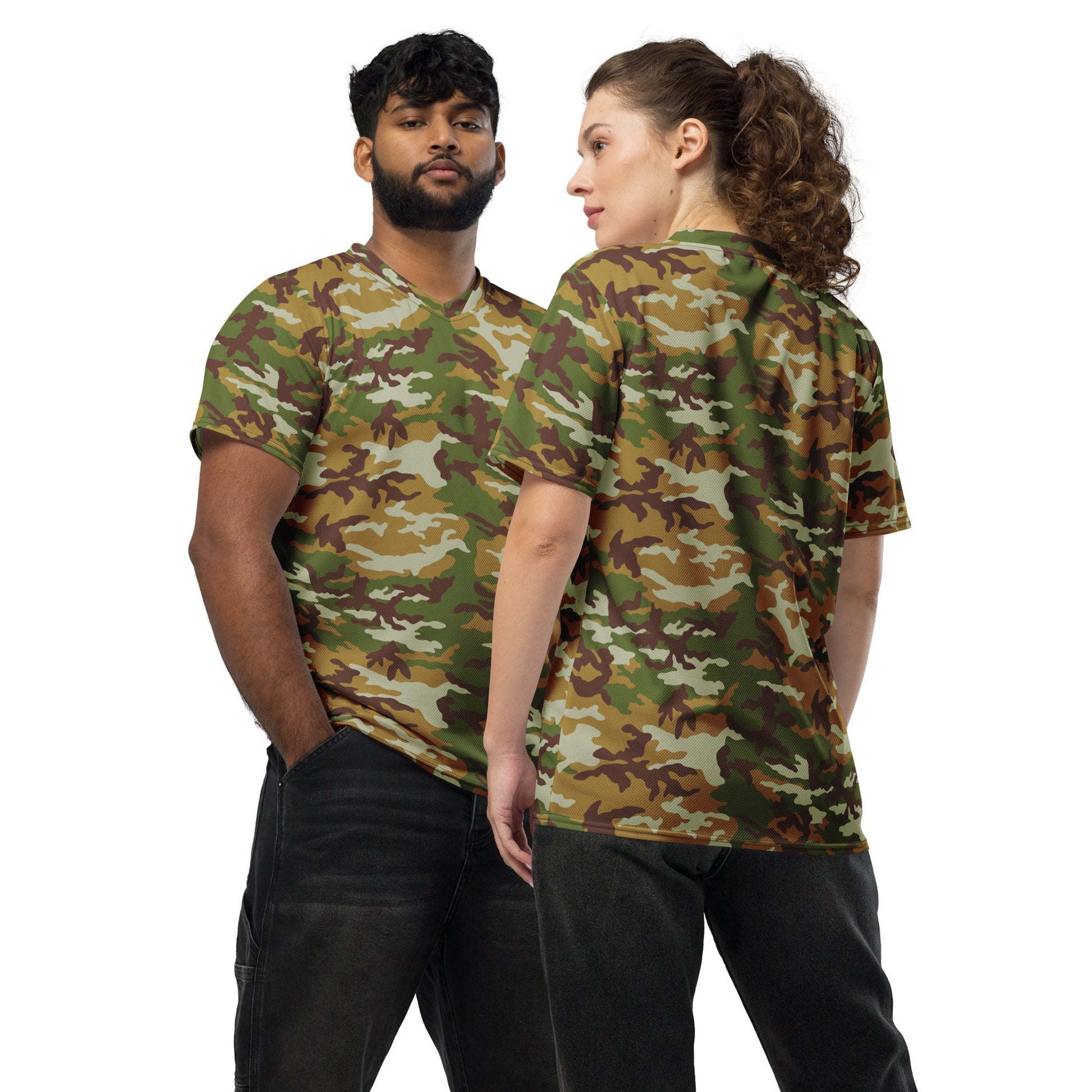 American M81 Olive Brush Woodland CAMO Unisex Sports Jersey - 2XS