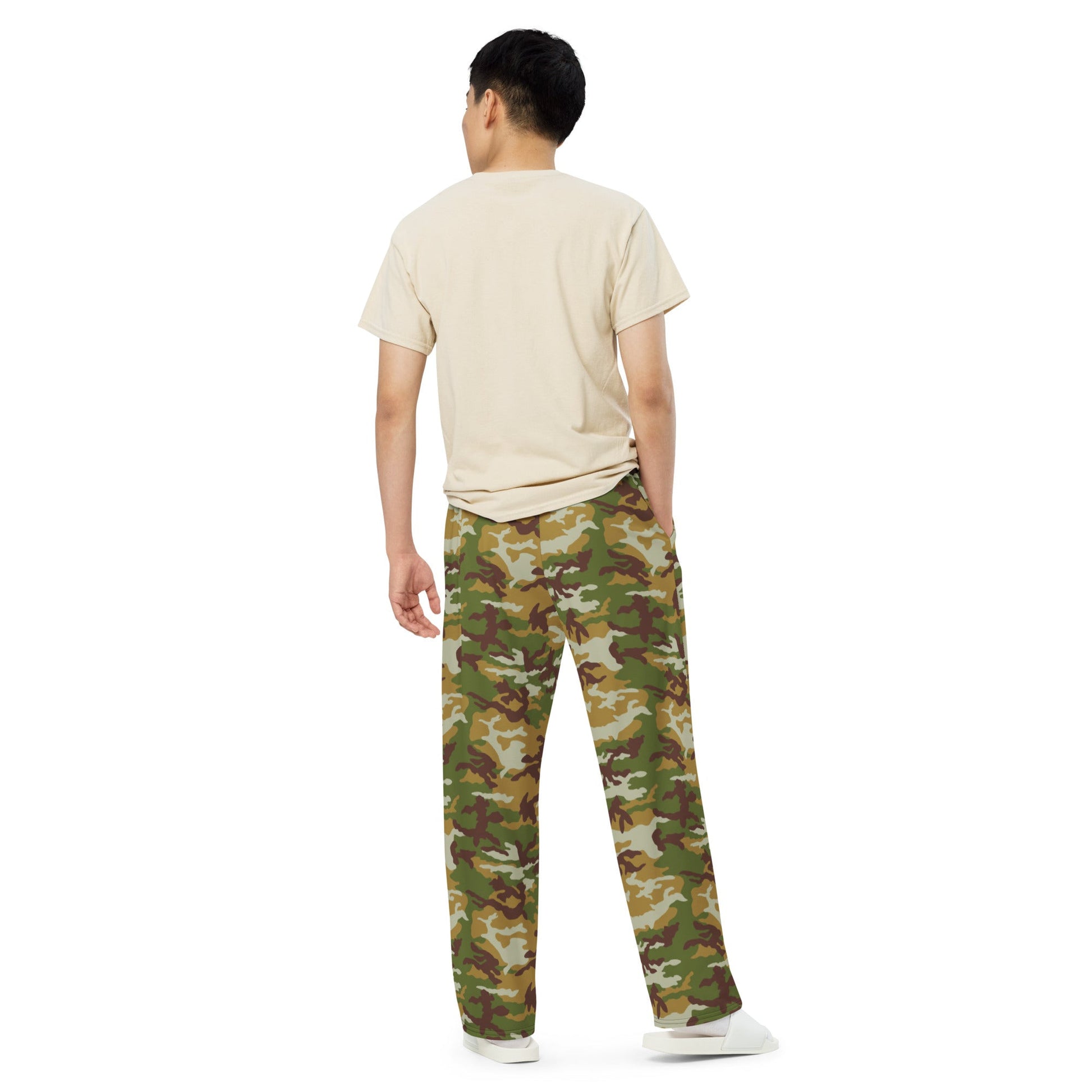 American M81 Olive Brush Woodland CAMO Unisex Wide-Leg Leisure Pants
