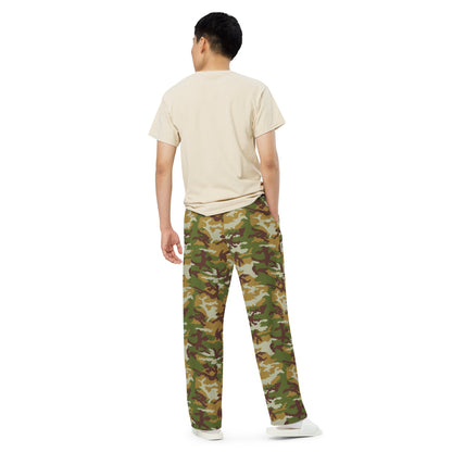 American M81 Olive Brush Woodland CAMO Unisex Wide-Leg Leisure Pants
