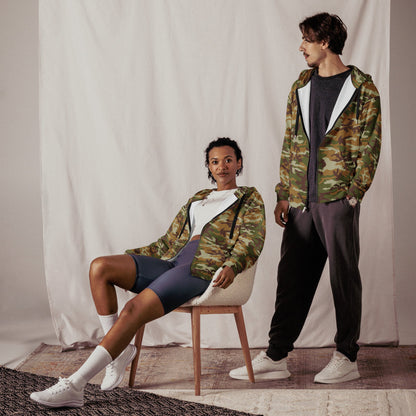 American M81 Olive Brush Woodland CAMO Unisex Zip Hoodie