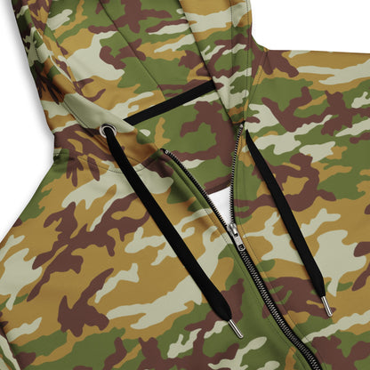 American M81 Olive Brush Woodland CAMO Unisex Zip Hoodie