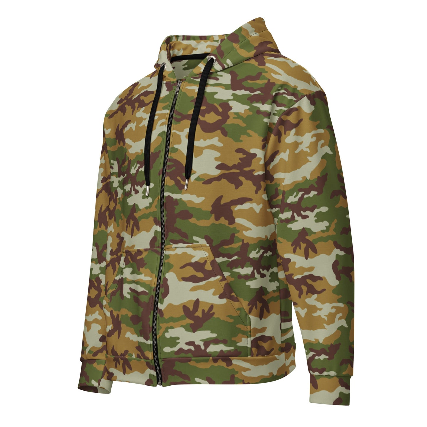 American M81 Olive Brush Woodland CAMO Unisex Zip Hoodie