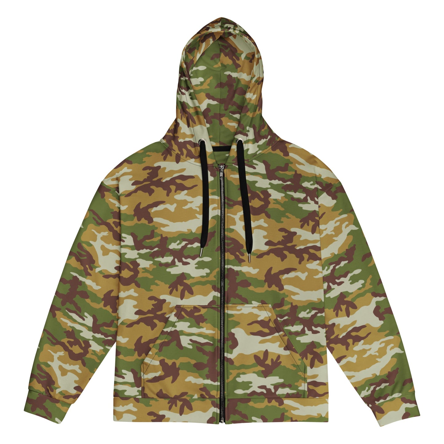 American M81 Olive Brush Woodland CAMO Unisex Zip Hoodie - 2XS