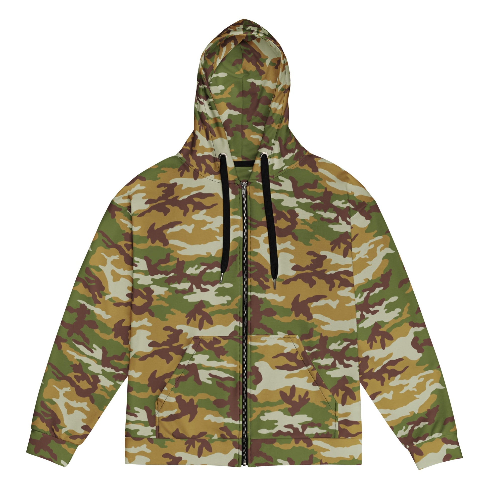 American M81 Olive Brush Woodland CAMO Unisex Zip Hoodie - 2XS
