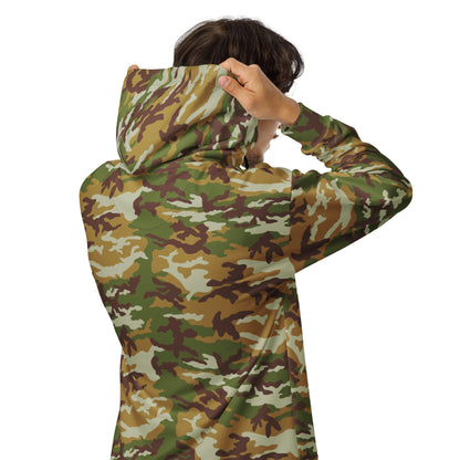 American M81 Olive Brush Woodland CAMO Unisex Zip Hoodie