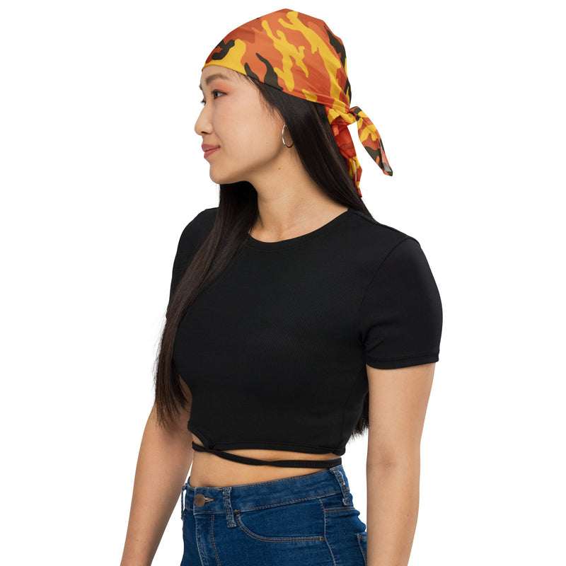Classic M81 Savage Orange Hunting CAMO Bandana - Head