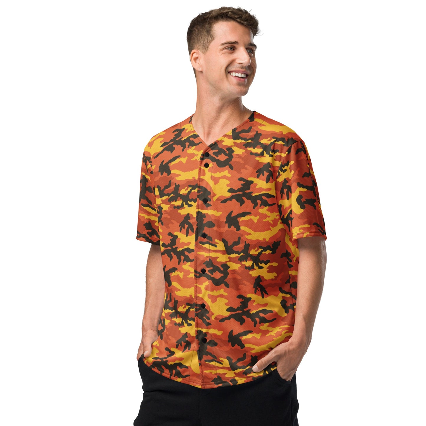 American M81 Savage Orange Hunting CAMO baseball jersey - Baseball Jerseys