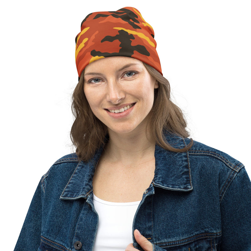 Classic M81 Savage Orange Hunting CAMO Beanie - Head