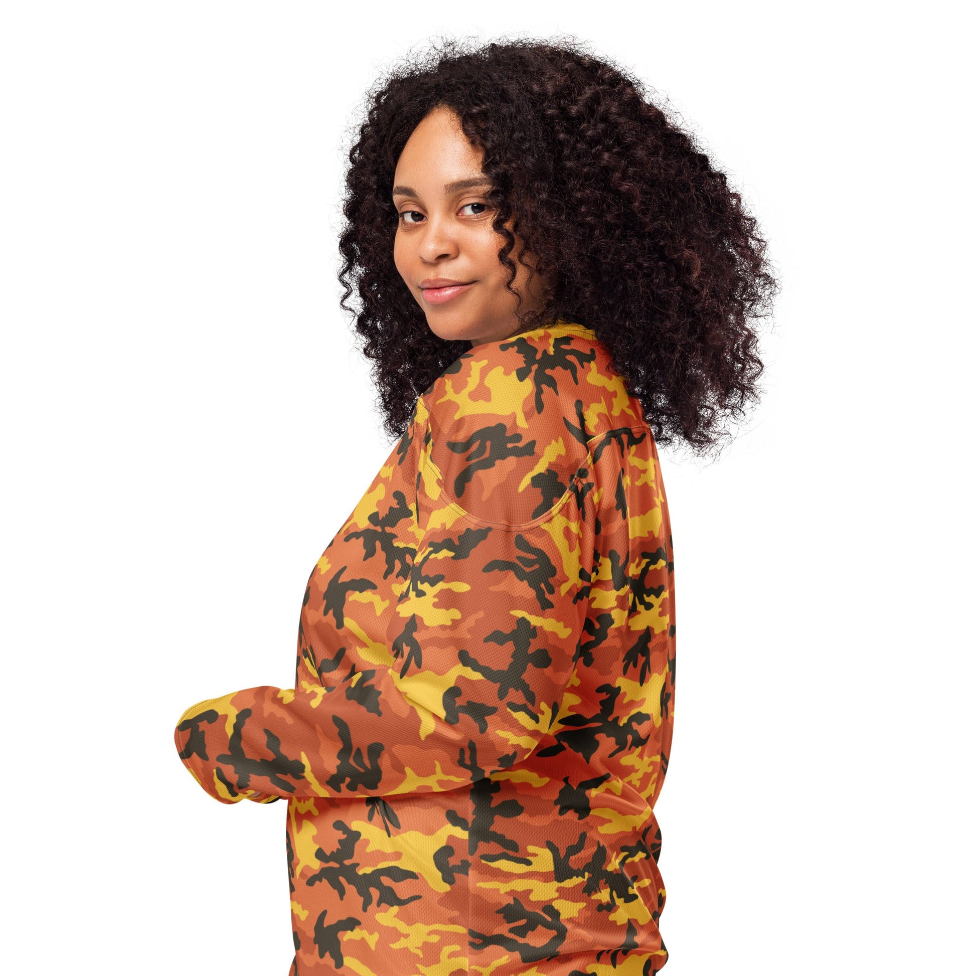 American M81 Savage Orange Hunting CAMO hockey fan jersey - Hockey Jerseys