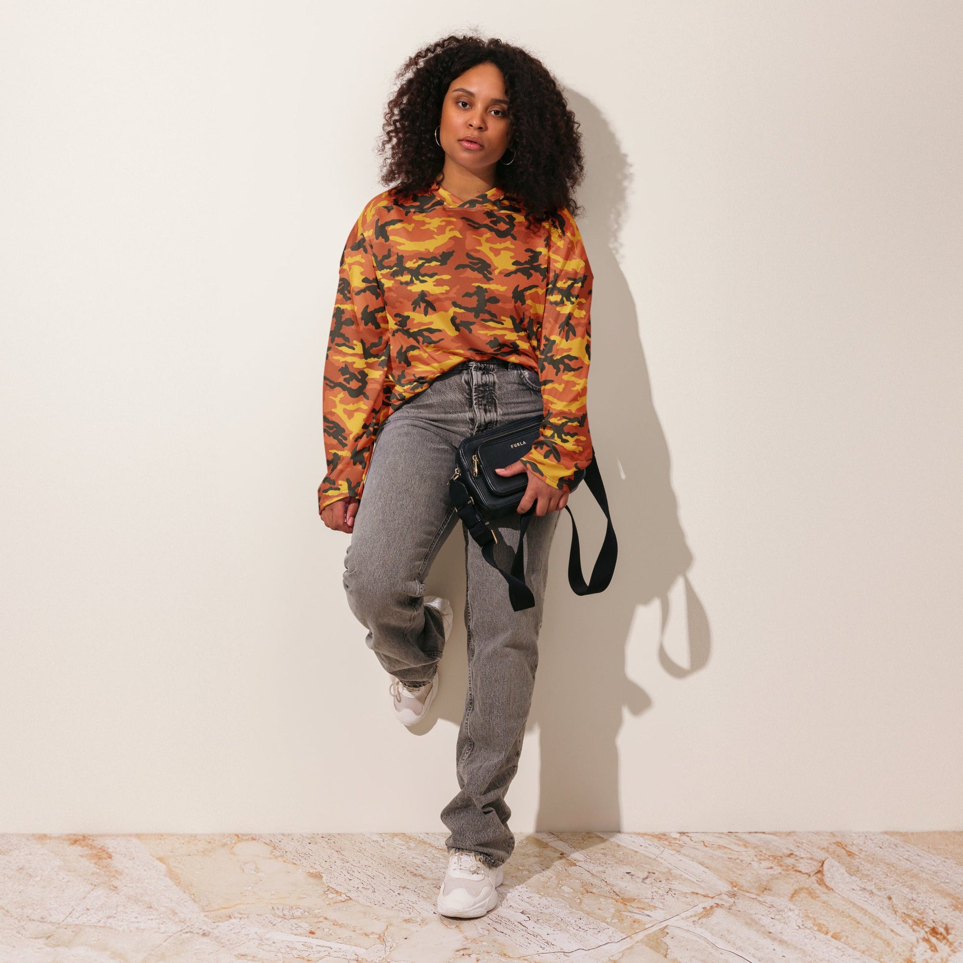 American M81 Savage Orange Hunting CAMO hockey fan jersey - Hockey Jerseys