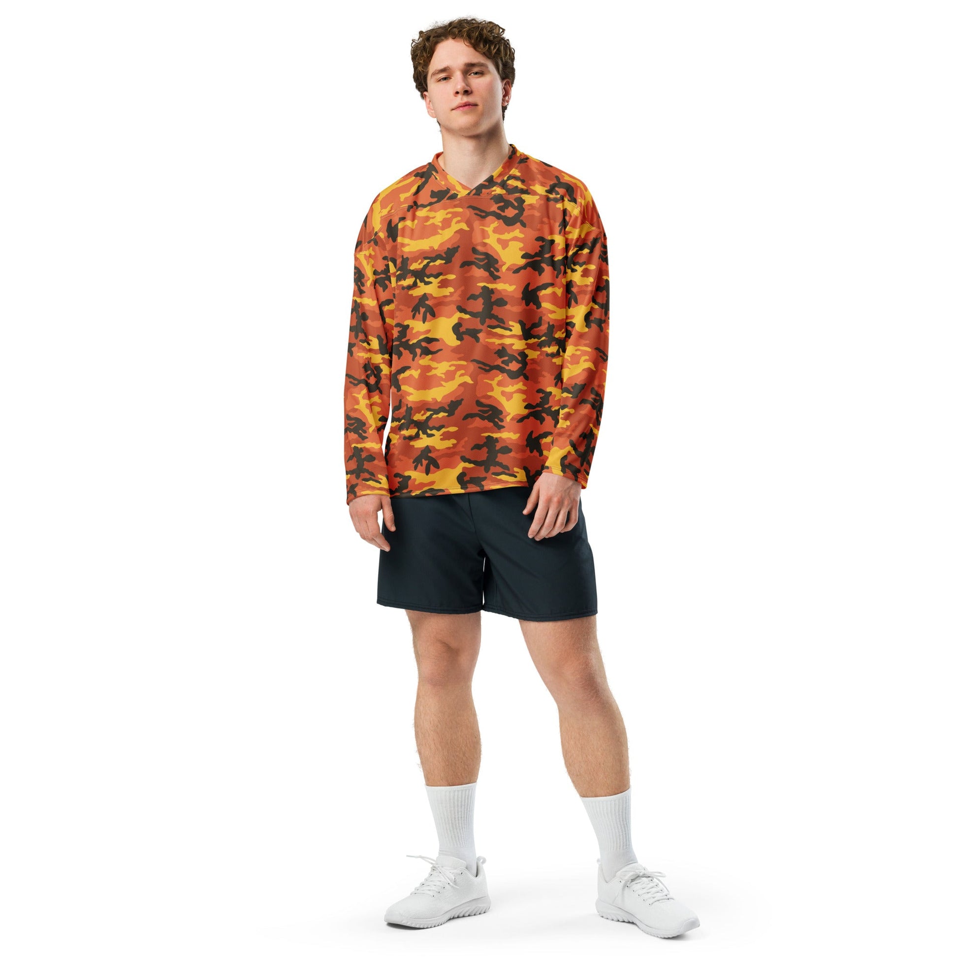 American M81 Savage Orange Hunting CAMO hockey fan jersey - Hockey Jerseys