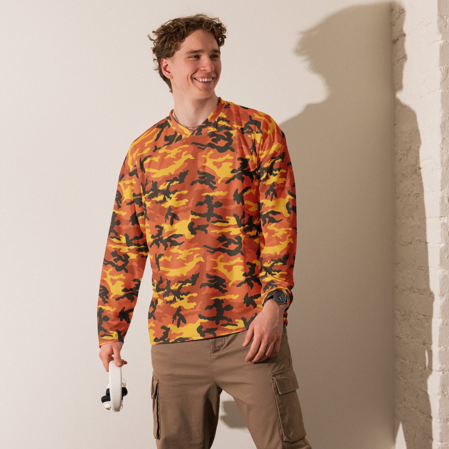 American M81 Savage Orange Hunting CAMO hockey fan jersey - Hockey Jerseys