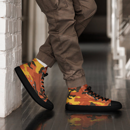 American M81 Savage Orange Hunting CAMO Mens high top canvas shoes - 5 - High Top Canvas Shoes