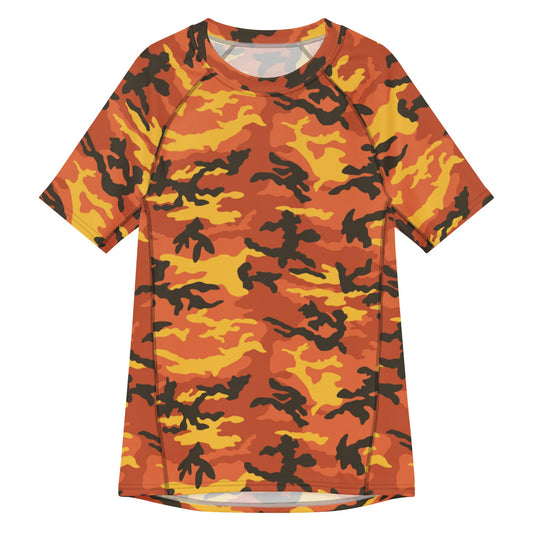 American M81 Savage Orange Hunting CAMO Mens Short-Sleeve Rash Guard - 2XS - Short-sleeve Guards